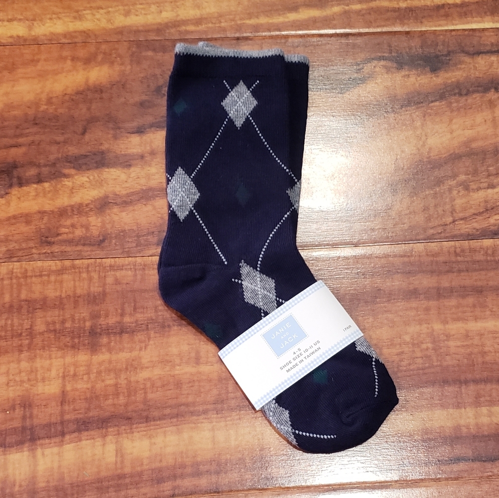 Janie and Jack NWT boys 4-5 argyle dress socks